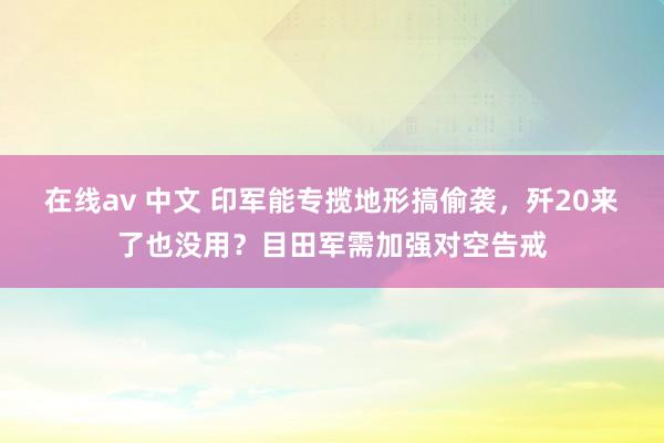 在线av 中文 印军能专揽地形搞偷袭，歼20来了也没用？目田军需加强对空告戒